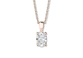 Oval Diamond Pendant in Rose Gold